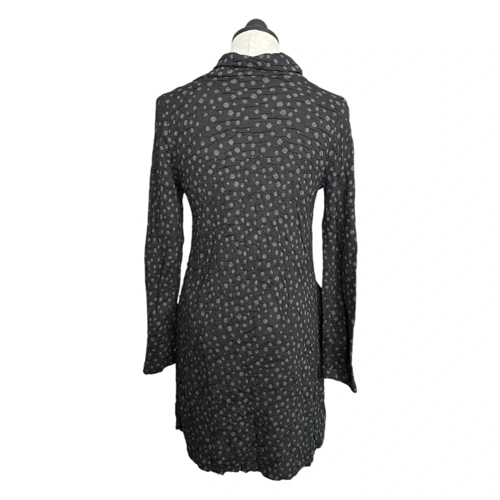 Lisa Bayne Gabrielle Dress Black Gray Long Sleeve Cowl Neck Sweater Dress Size S - Picture 5 of 12